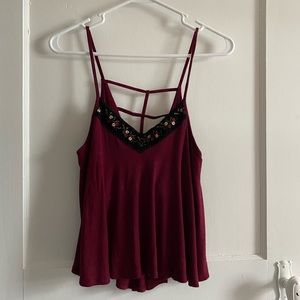 Maroon Monteau Sleeveless